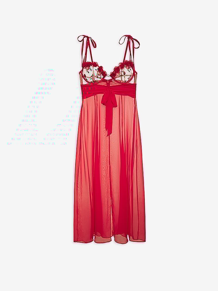 Victoria's Secret, For Love & Lemons Anika Midi-Negligé, offModelFront, 4 of 5