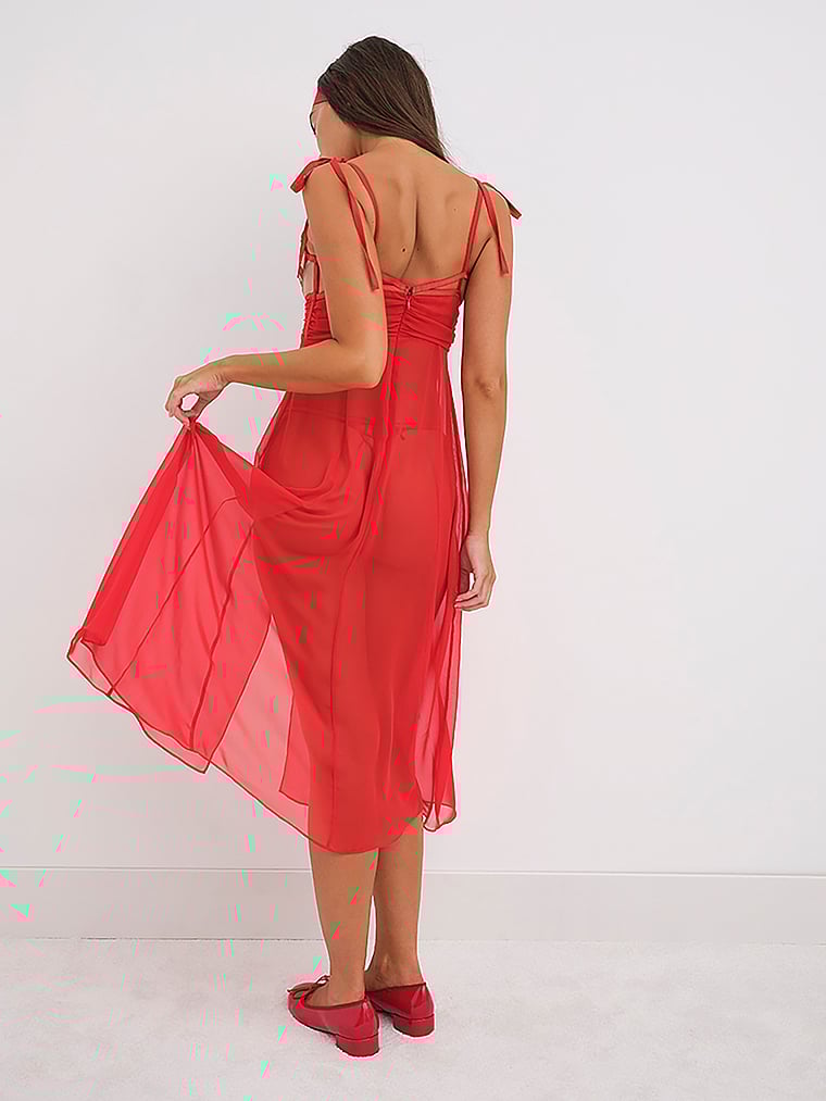 Victoria's Secret, For Love & Lemons Anika Midi-Negligé, onModelBack, 2 of 5