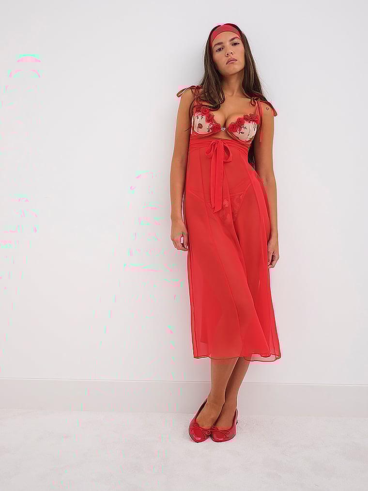 Victoria's Secret, For Love & Lemons Anika Midi-Negligé, onModelFront, 1 of 5