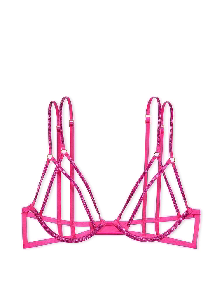 Victoria's Secret, Very Sexy Triangel-BH mit offenen Körbchen und Glanzträgern, offModelFront, 4 of 5