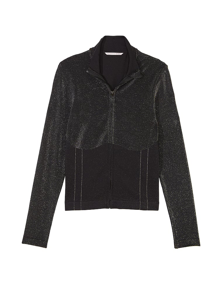Victoria's Secret, VSX Nahtlose, schimmernde Jacke mit durchgehendem Reißverschluss, offModelFront, 4 of 4