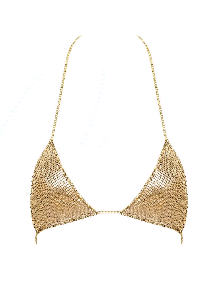 Victoria's Secret, BLUEBELLA Cyla Weicher BH in Kettenhemd-Optik, offModelFront, 3 of 4