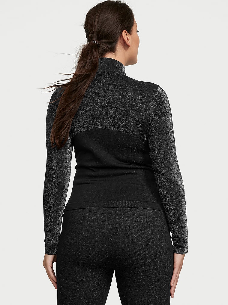 Victoria's Secret, VSX Nahtlose, schimmernde Jacke mit durchgehendem Reißverschluss, onModelBack, 2 of 4