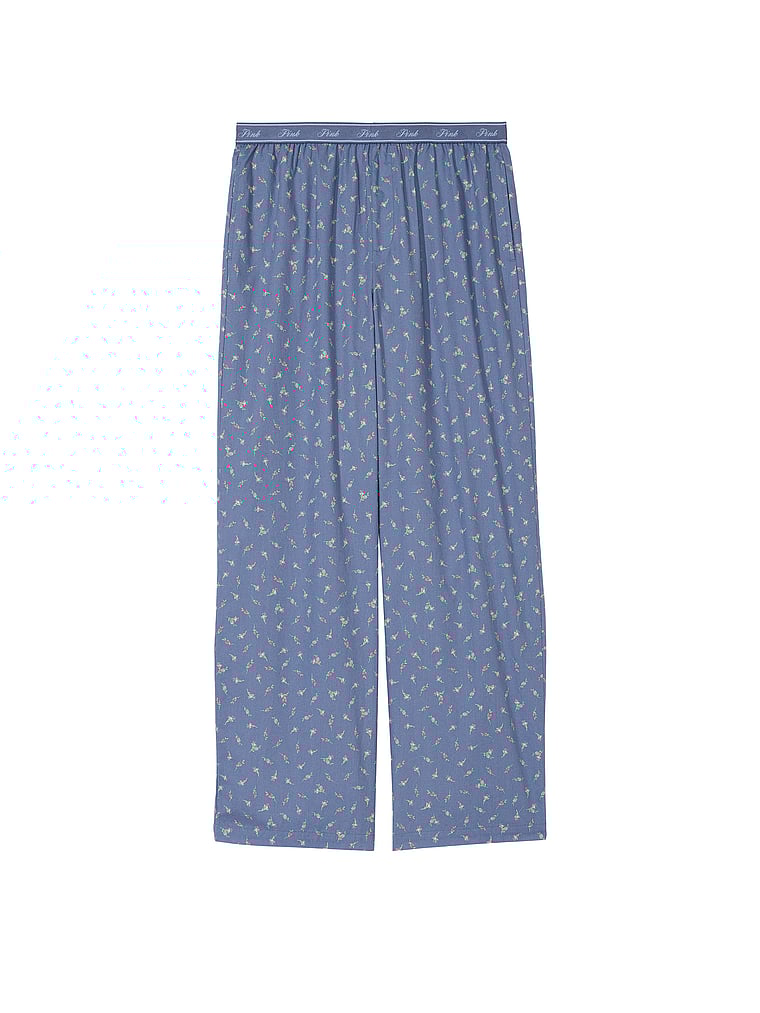 PINK Pyjamahose aus Baumwoll-Popeline mit Logo, offModelFront, 3 of 3