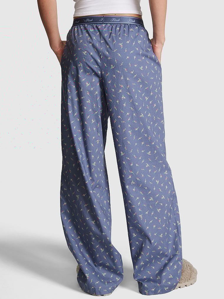 PINK Pyjamahose aus Baumwoll-Popeline mit Logo, onModelBack, 2 of 3