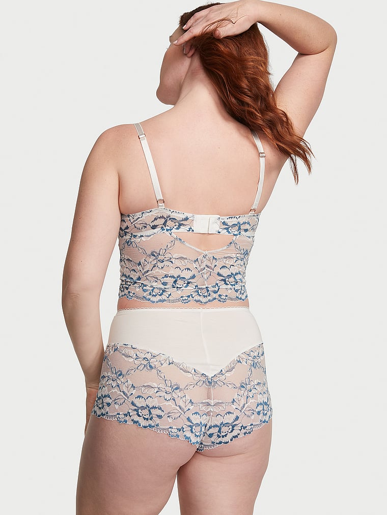 Victoria's Secret, Victoria's Secret Modal & Lace Trim Cupped Cami Set, Coconut White, onModelBack, 2 of 3 Katy is 5'11" or 180cm and wears Large