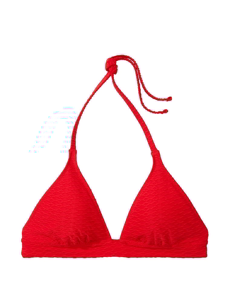 Victoria's Secret, Victoria's Secret Swim Mix & Match Bikinioberteil mit herausnehmbarem Push-up-Polster und Neckholder, Lippenstift, offModelFront, 3 of 4