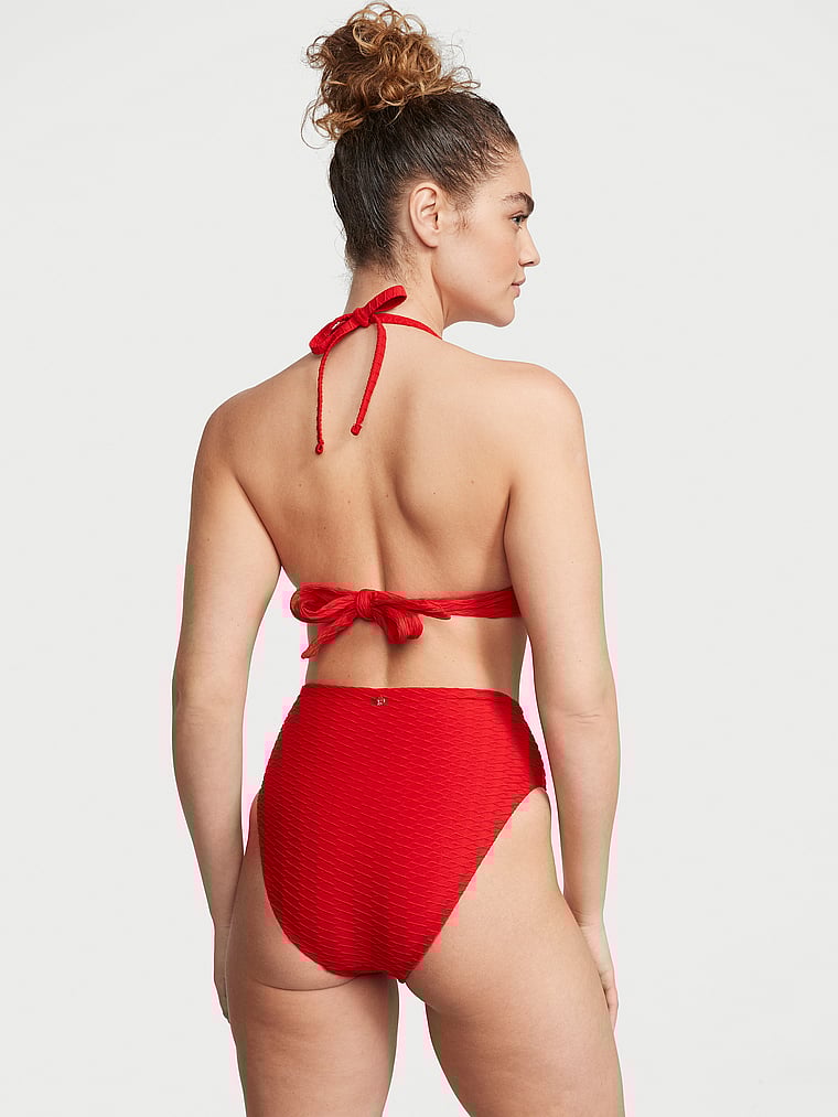 Victoria's Secret, Victoria's Secret Swim Mix & Match Bikinioberteil mit herausnehmbarem Push-up-Polster und Neckholder, Lippenstift, onModelBack, 2 of 4 Kiana ist 5'9" oder 175cm und trägt 34B oder S