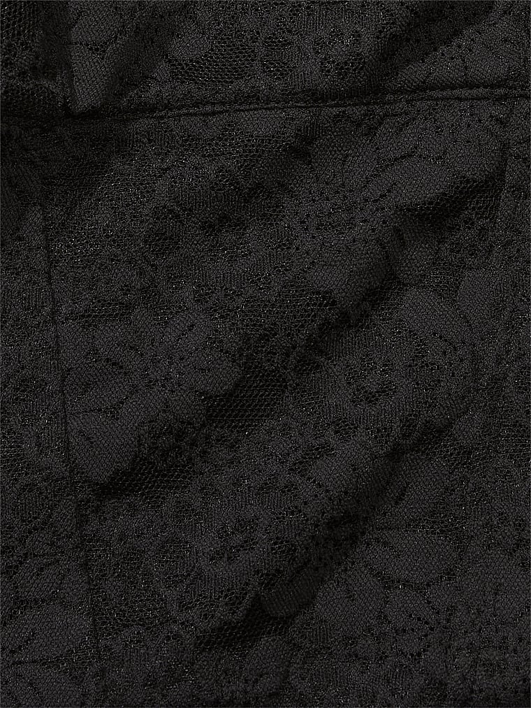 PINK Bralettes und BH-Oberteile Tailliertes Korsett-Oberteil, Reines Schwarz, detail, 4 of 5