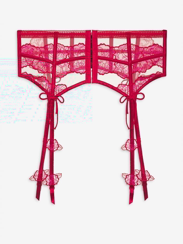 Victoria's Secret, For Love & Lemons Cordelia Strumpfgürtel, Rosenrot, offModelFront, 4 of 6