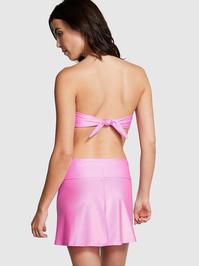 PINK Foldover Cover-Up Mini Skirt, Lola Pink, onModelFront, 1 of 4 Scarlett is 5'11" or 180cm and wears Small