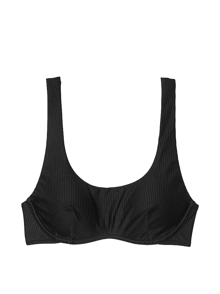 PINK The Wave Bikinioberteil, Reines Schwarz, offModelFront, 3 of 4