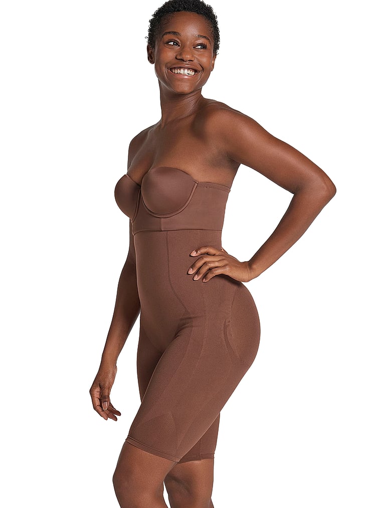 Victoria's Secret, Leonisa Shapewear Unsichtbare, figurformende Shorts mit extrahohem Bund und mittlerer Kompression, Braun, onModelSide, 3 of 3