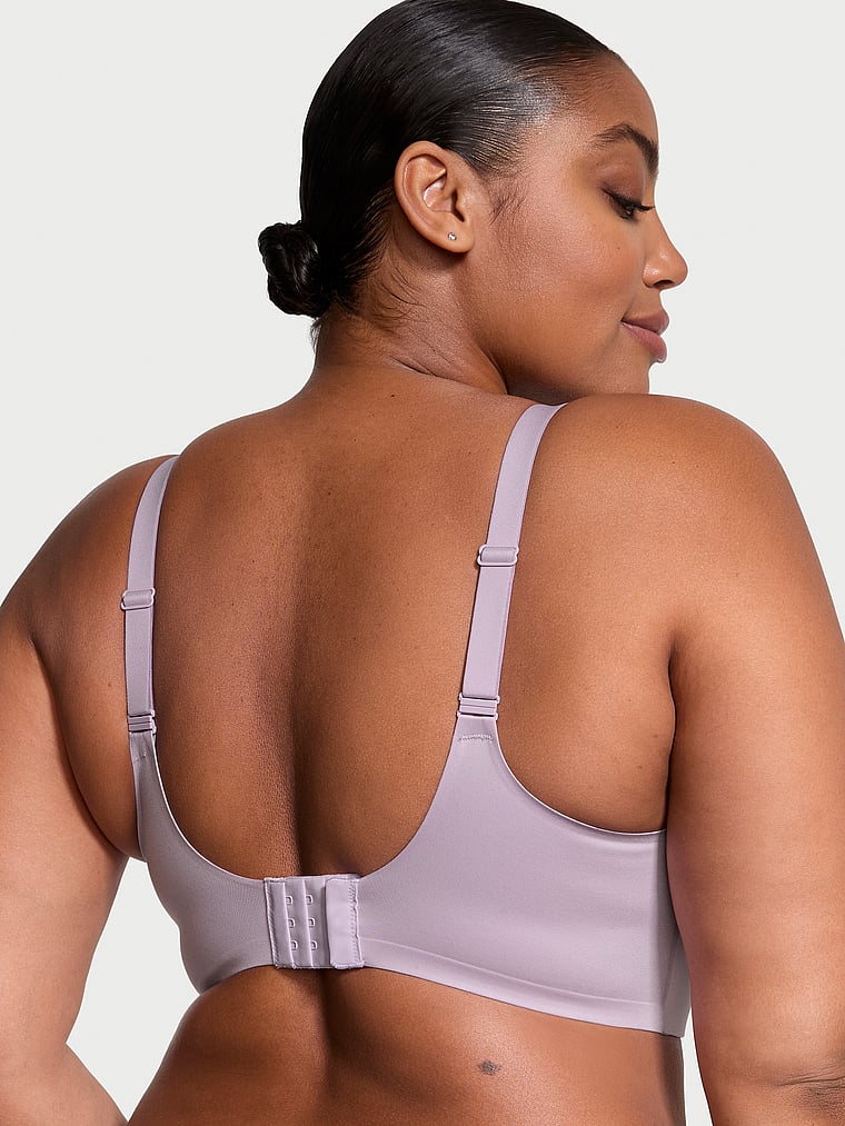 Victoria's Secret, Victoria's Secret Bare Infinity Flex Lightly Lined Wireless Full-Coverage Bra, Hope Lilac, onModelBack, 2 of 4 Brianna is 5'10" or 178cm and wears 38DD (E) or Extra Large