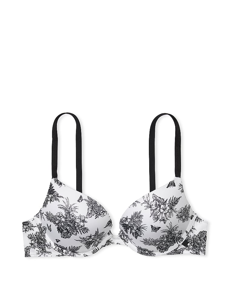Victoria's Secret, Victoria's Secret Sexy Tee Smooth Push-Up Bra, White Tropical Toile, offModelFront, 4 of 4