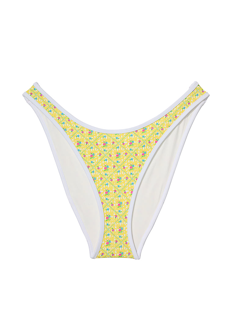 PINK von Frankies Bikinis Golden Hour Bikinihose, Strand-Blumenmuster, offModelFront, 3 of 3