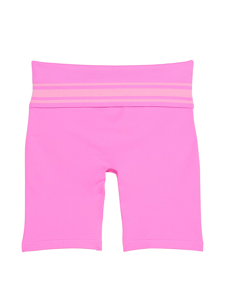 PINK PINK Flip It Seamless Foldover Bike Shorts, Pink, offModelFront, 3 of 4