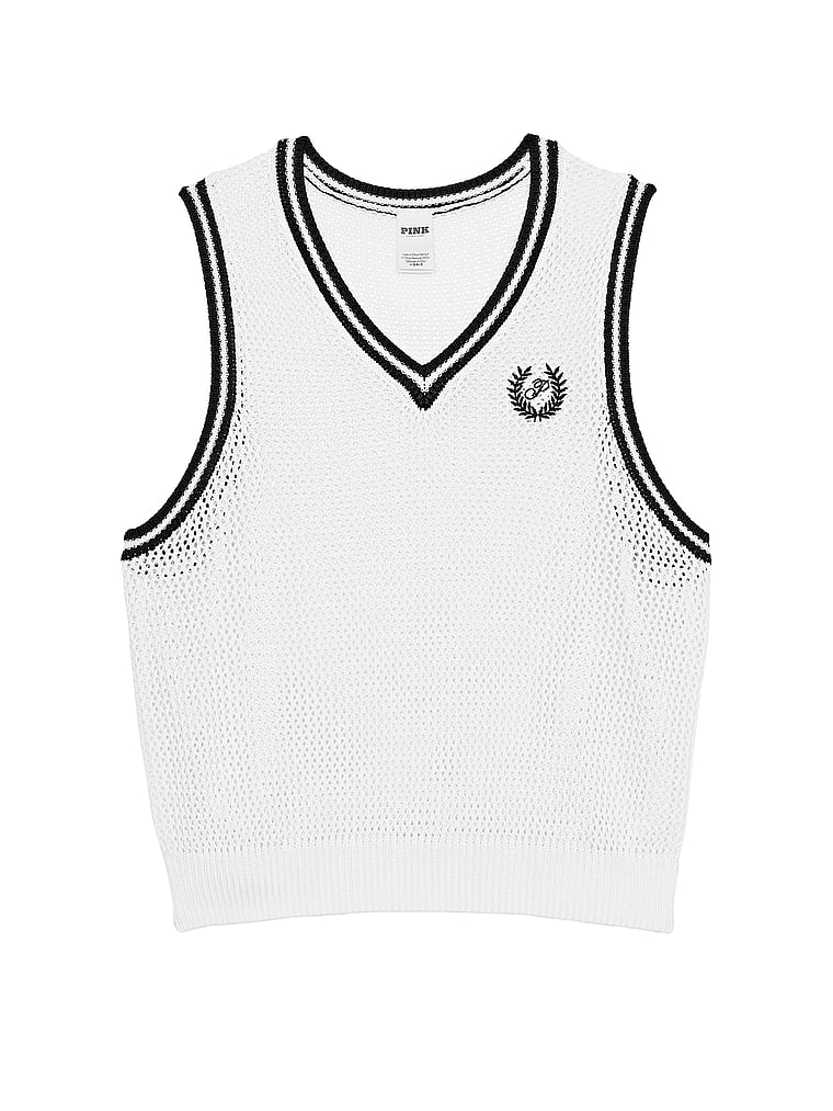 PINK Cambridge Kurzes Tanktop aus Strick, Optisches Weiß, offModelFront, 2 of 5