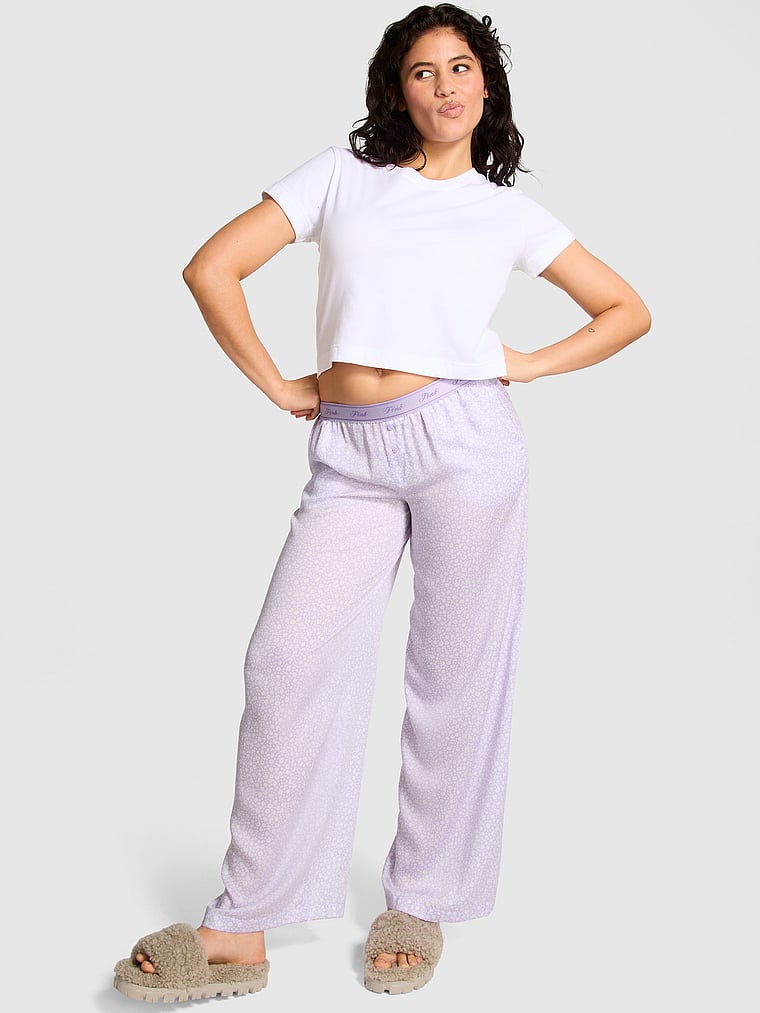 PINK Pyjamahose mit weitem Bein aus TENCEL™, onModelFront, 1 of 3