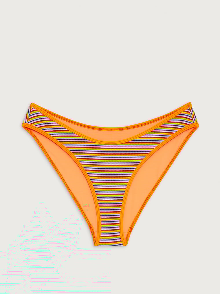 Victoria's Secret, Frankies Bikinis Catalina Gestreifte, gerippte Bikinihose, Hawaiianischer Himmel, offModelFront, 3 of 3