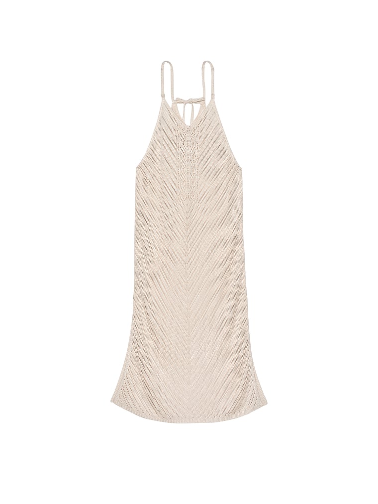 Victoria's Secret, Victoria's Secret Swim Beachwear Strandkleid mit Häkeldesign, Natur, offModelFront, 3 of 5