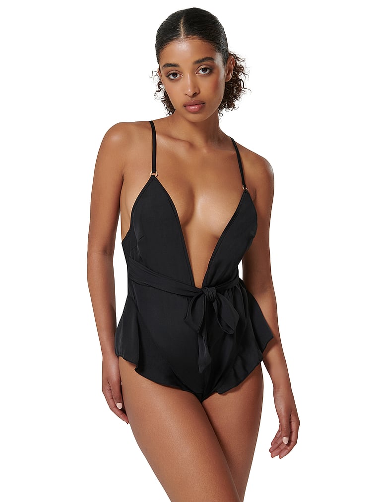 Victoria's Secret, BLUEBELLA Blake Luxuriöser Body aus Satin, onModelFront, 1 of 4