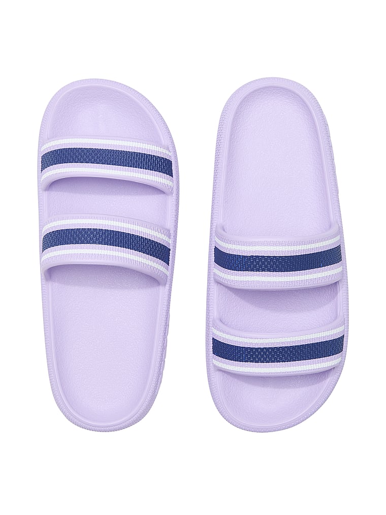 PINK Double Strap Pillow Slides, Pastel Lilac, offModelBack, 2 of 2