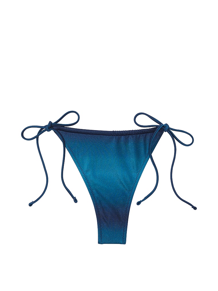 Victoria's Secret, Victoria's Secret Swim Mix & Match String Thong Bikini Bottom, Blue Ombre, offModelFront, 3 of 3