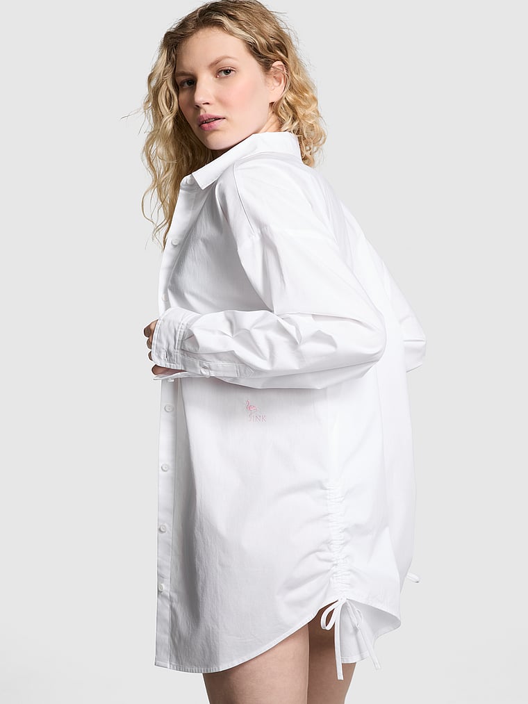PINK Strandhemd aus Baumwoll-Popeline, onModelBack, 2 of 3
