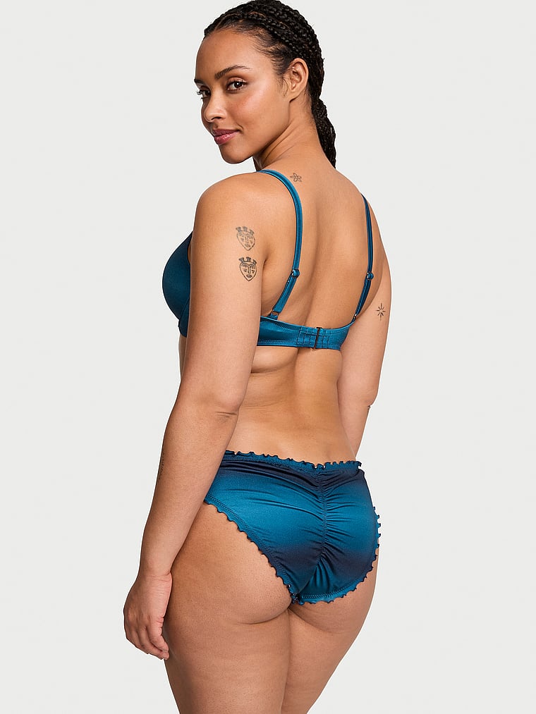 Victoria's Secret, Victoria's Secret Swim Mix & Match Ruffle Cheeky Bikini Bottom, Blue Ombre, onModelFront, 1 of 3 Gilly  is 5'10" or 178cm and wears Large