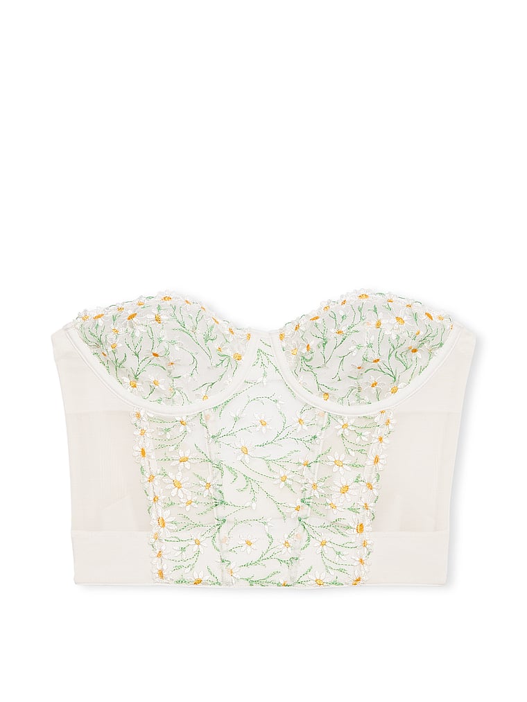 Victoria's Secret, Dream Angels Trägerloses Korsett-Oberteil mit Gänseblümchenstickerei, offModelBack, 5 of 6