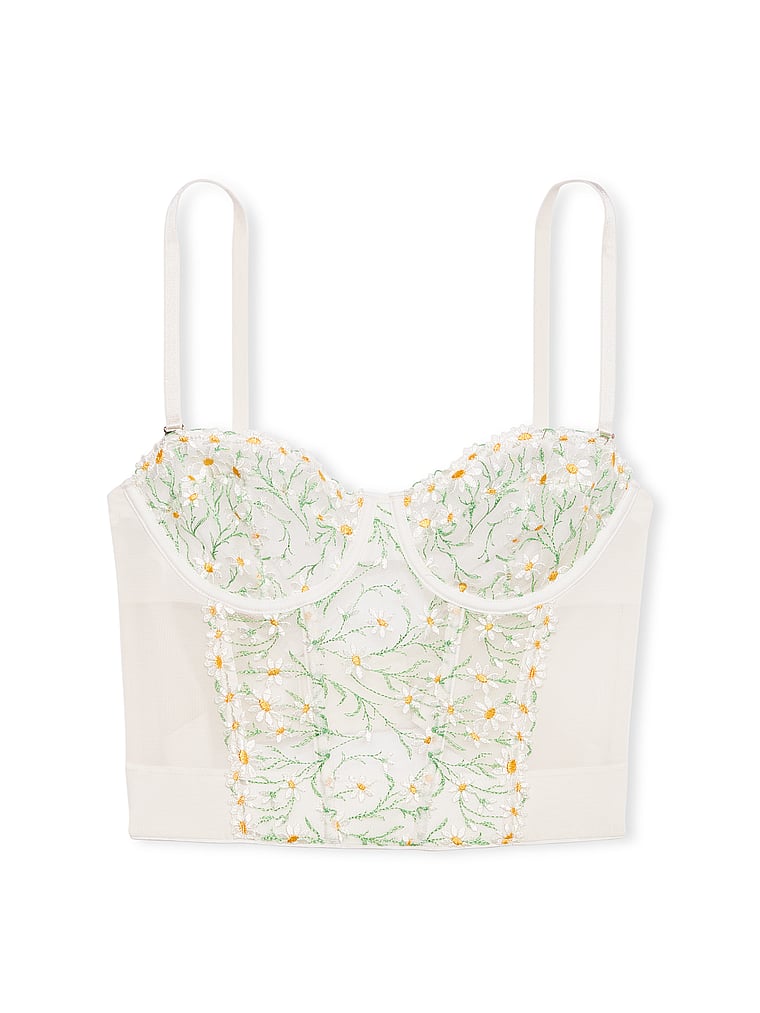 Victoria's Secret, Dream Angels Trägerloses Korsett-Oberteil mit Gänseblümchenstickerei, offModelFront, 4 of 6