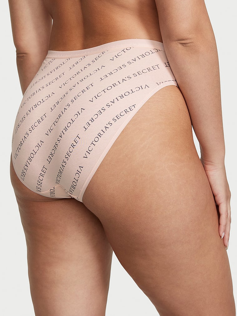 Victoria's Secret, Victoria's Secret Stretch Cotton High-Leg Brief Panty, Print, onModelBack, 2 of 3 Lorena is 5'9" or 175cm and wears Large