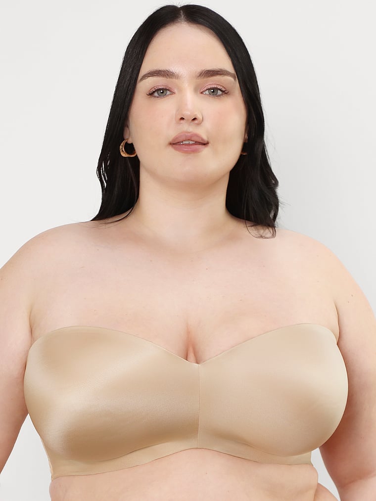 Victoria's Secret, Curvy Couture Smooth Strapless Multi-Way Bra, Champagne, onModelFront, 1 of 3