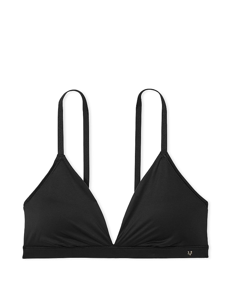 Victoria's Secret, Dream Angels Glatter Triangel-Bralette, Schwarz, offModelFront, 3 of 3
