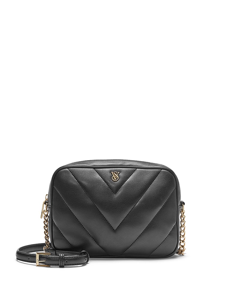 Victoria's Secret, Victoria's Secret Crossbody Camera Bag, Black, onModelFront, 1 of 3