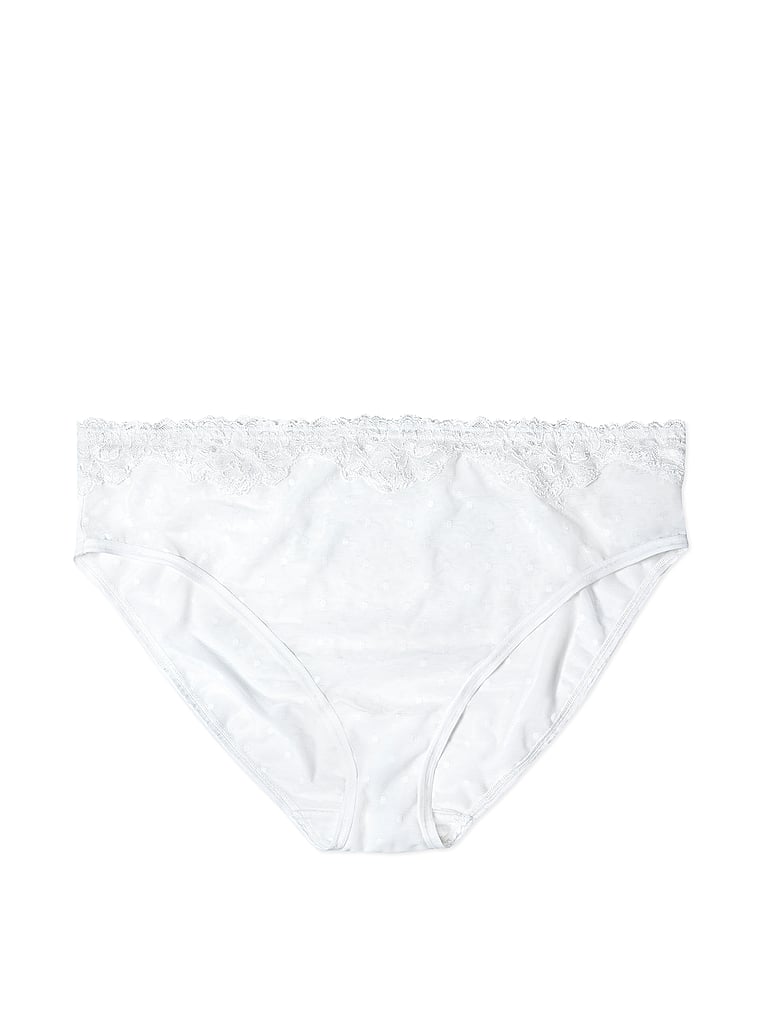 Victoria's Secret, Curvy Couture Sheer Whisper Slip mit hohem Bund, Weiß, detail, 3 of 3