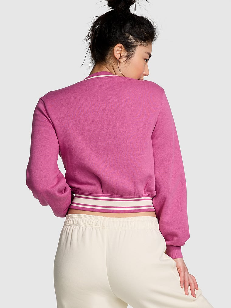 PINK Ivy Fleece-Strickjacke mit Reißverschluss, onModelBack, 2 of 4