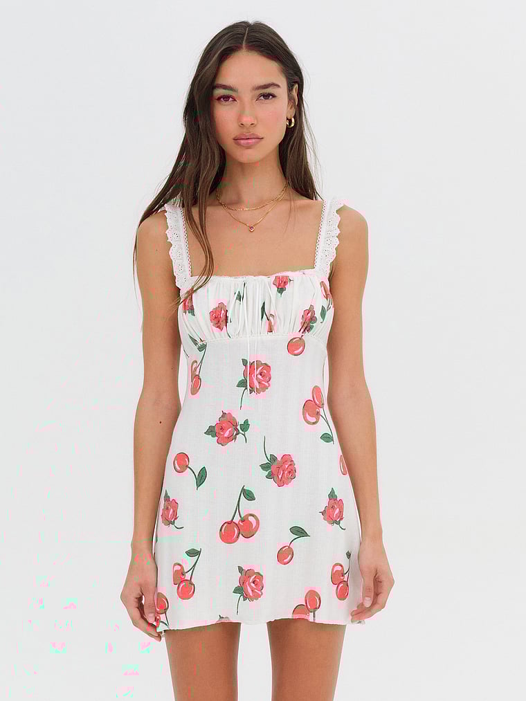 Victoria's Secret, For Love & Lemons Wilma Minikleid, Rot, offModelFront, 4 of 4