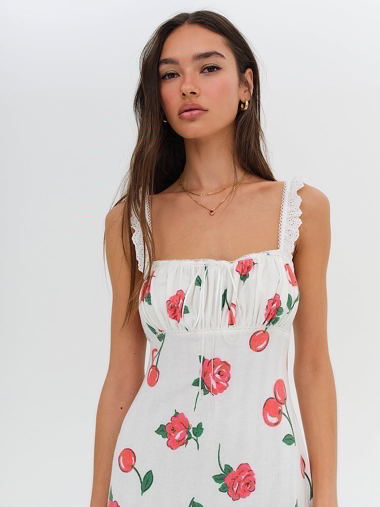 Victoria's Secret, For Love & Lemons Wilma Minikleid, Rot, onModelSide, 3 of 4