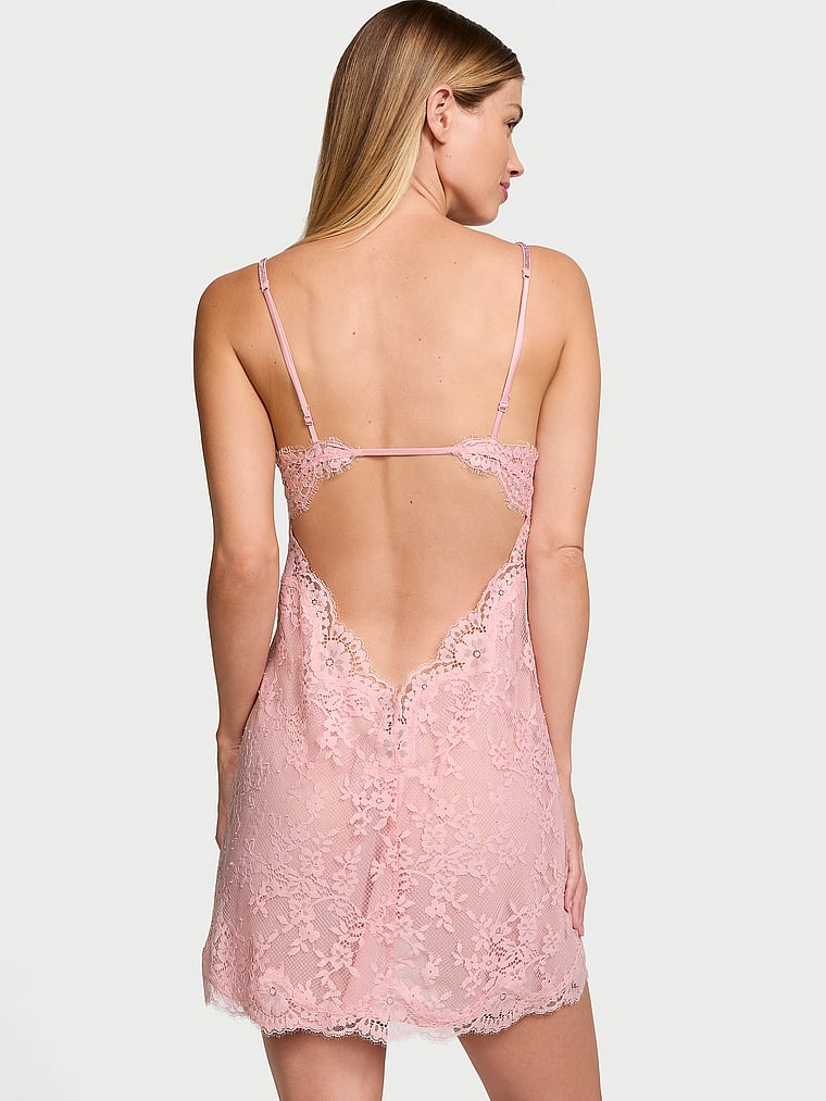 Victoria's Secret, Dream Angels Negligé aus Spitze mit funkelnden Trägern, onModelBack, 2 of 3