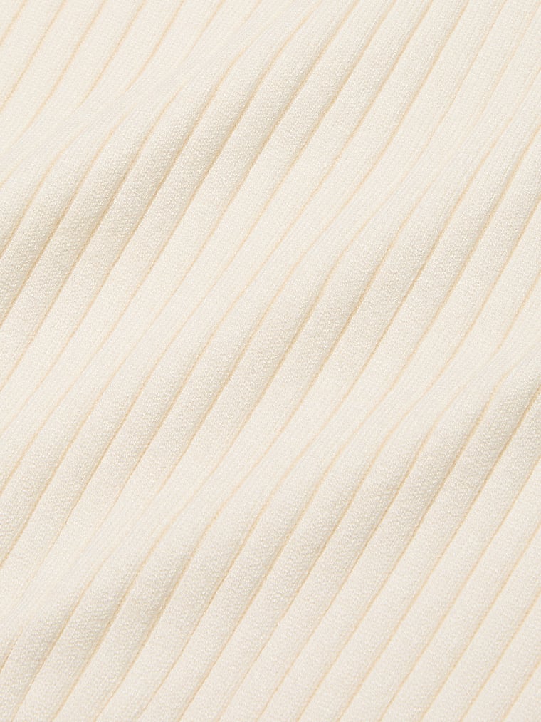 PINK Langärmliges Oberteil aus Rippstrick, Muschelweiß, detail, 4 of 5
