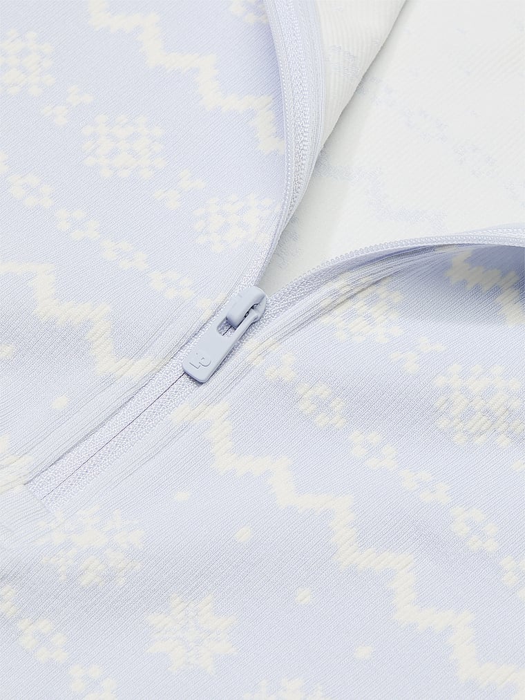 PINK Winter Nahtloses Tanktop mit kurzem Reißverschluss, Hortensienblau, detail, 4 of 5