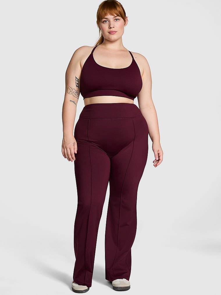 PINK Winter Flare Leggings, Wild Rose, onModelFront, 1 of 4 Lulu is 5'7" or 170cm and wears Large