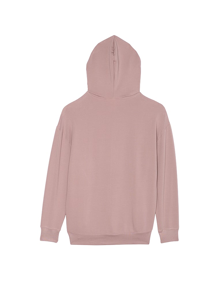 Victoria's Secret, Victoria's Secret Fleece-Hoodie aus gebürstetem Modal mit durchgehendem Reißverschluss, FRANZÖSISCHES MAUVE, offModelBack, 5 of 5