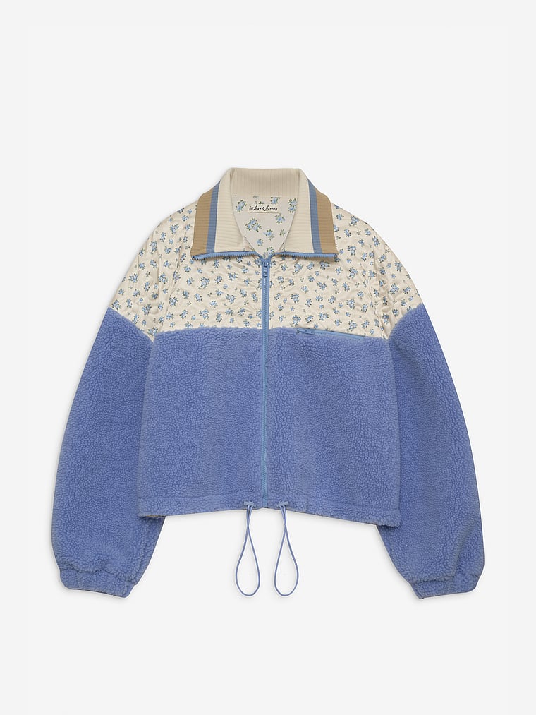 Victoria's Secret, For Love & Lemons Saide Fleece-Jacke mit Blumenmuster, offModelFront, 4 of 5