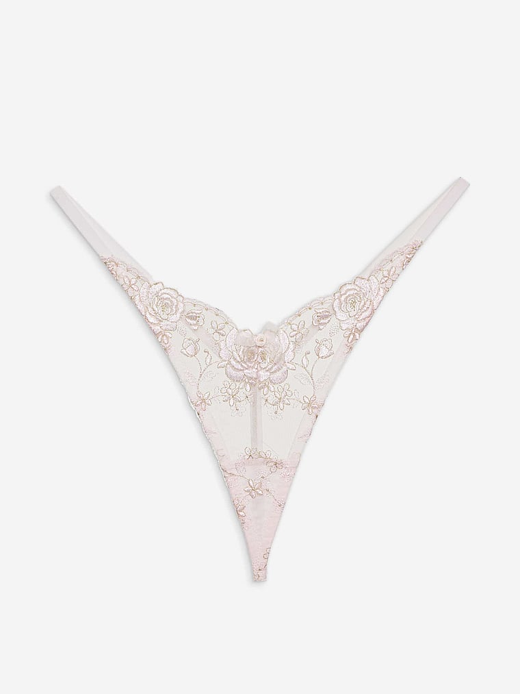 Victoria's Secret, For Love & Lemons Maribel String, Pink, offModelFront, 3 of 4