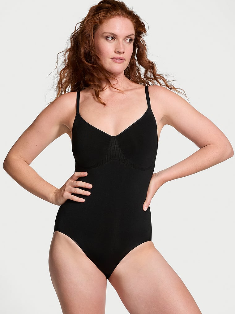Victoria's Secret, Victoria's Secret Shapewear by Victoria SeamlessShaping™ Body, Schwarz, onModelFront, 1 of 4