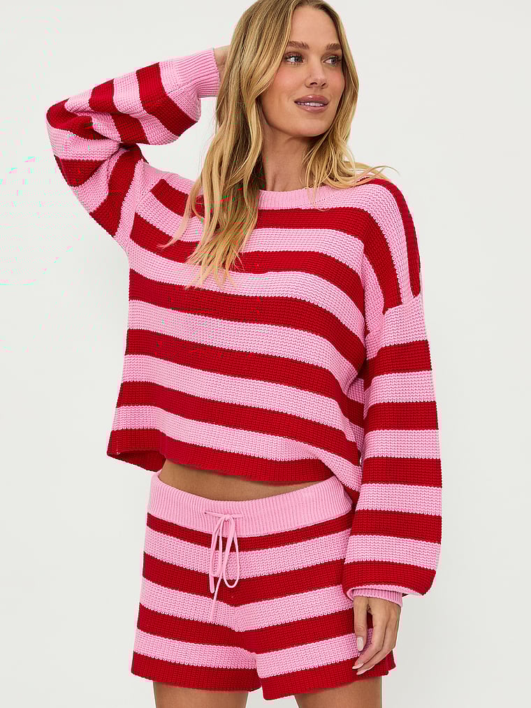 Victoria's Secret, Beach Riot Balboa Shorts, Candy Cane Stripe, onModelFront, 1 of 3