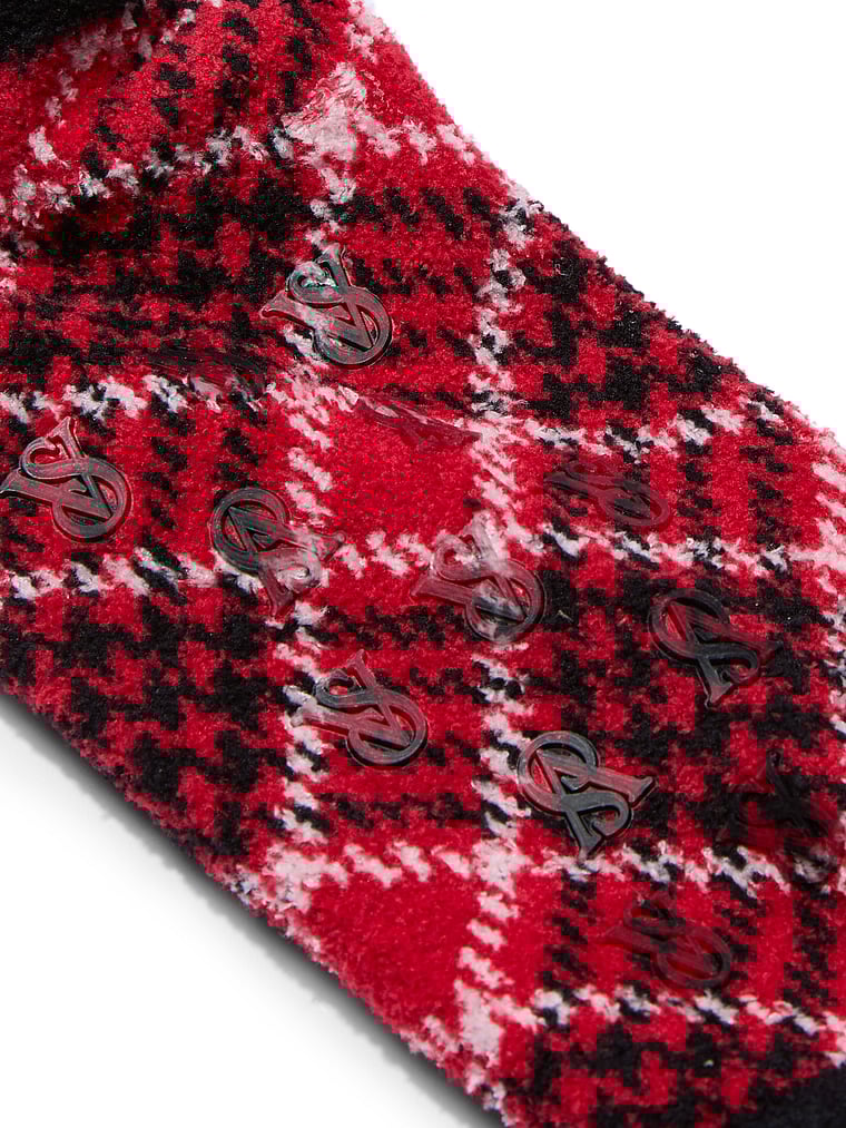 Victoria's Secret, Victoria's Secret Marshmallow Socken, Rot/Kariert, offModelBack, 2 of 2